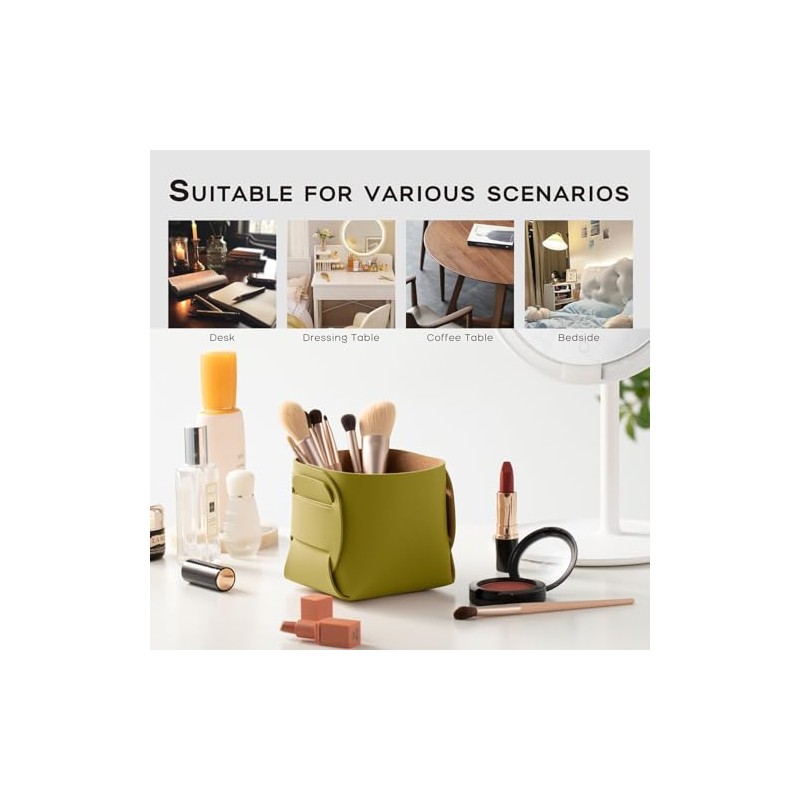 HOMIEAZICOZI Cork Leather Desk Organizer - 2-Pack Stylish Storage