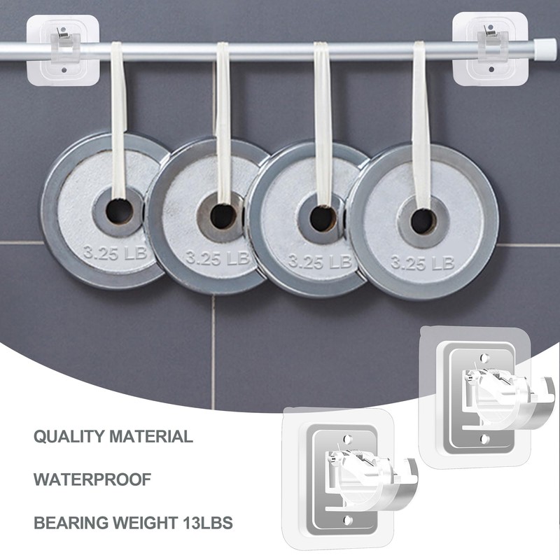 Codoule Self Adhesive No Drill Adjustable Curtain Rod Holder Hooks