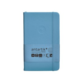 Antartik Notebook with elastic band, hardcover, A6 sheets, squared, light blue, 100 sheets, 80 g, FSC