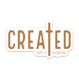 Created with a Purpose Sticker Faith Based Affirmation Christian Sticker Inspirational Religious Scripture Waterproof Vinyl Stickers for Laptop Water Bottle Bible Journal Decals Gifts for Believers