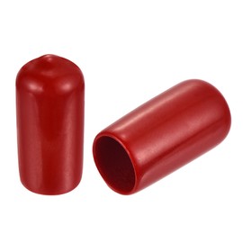 uxcell 100pcs Round Rubber End Caps 3/8"(9.5mm) Burgundy Red Vinyl Cover Screw Thread Protectors