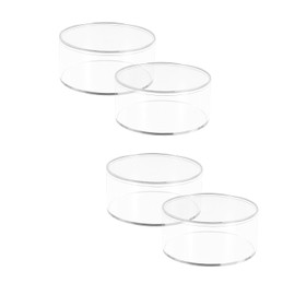Dayaanee Round Acrylic Container, 4 Pack Clear Round Acrylic Box Organizer with Lid Circle Box with Lid, 4.7x1.97” Storage Boxes for Candy,Pill, Nails, Beads and Tiny Jewelry
