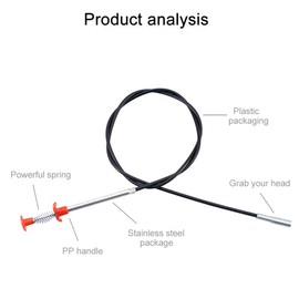 Plumbing Grabber, Flexible Grabber Claw Pick Up Reacher Tool With 4 Claws Bendable Hose Pickup Reaching Assist Tool for Litter Pick, Drains, Home Sink, Toilet, 0.57m/22.44inch(Size:0.57m)