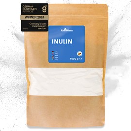 RheinNatur Inulin-Pulver 1 kg - 100% Inulin aus der Chicorée-Wurzel - Pflanzlicher Ballaststoff - Unterstützt eine gesunde Darmflora - 1000 g Beutel
