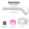 Shower Arm with Flange, 10 Inch Chrome Shower Pipe, Wall
