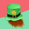 Lezevn St Patrick's Day Hat with Brown Beard Green Clover