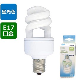 オーム電機 電球形蛍光灯 エコデンキュウ スパイラル形 E17 40形相当 昼光色 [品番]06-0254 EFD10ED/7-E17-SPN