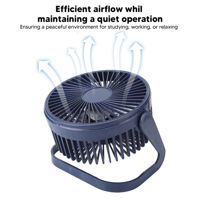Small Air Circulator Fan 2 Adjustable Speed Blue Portable Rechargeable