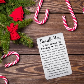 PLwelth Engraved Wallet Card Appreciate Cards for Women Birthday Gifts for Men Boyfriend Girlfriends Thank You Card for Teacher Mom Father Friends Students Christmas Anniversary Valentines Day Gifts