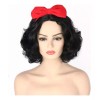 generic Peluca De Mujer Negra Corta Rizada Blanca Nieve Cosplayresi