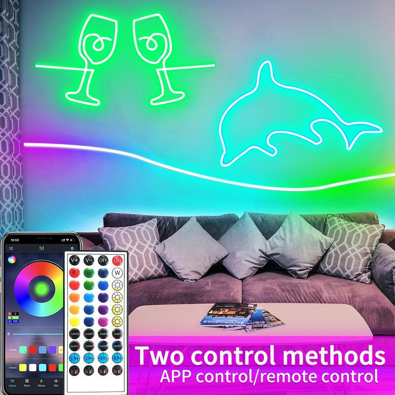 segrass 100ft LED neon Lights with Remote APP Control IP65