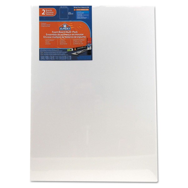 Elmer's 950023 White Pre-Cut Foam Board Multi-Packs, 18 X 24, 2/Pk
