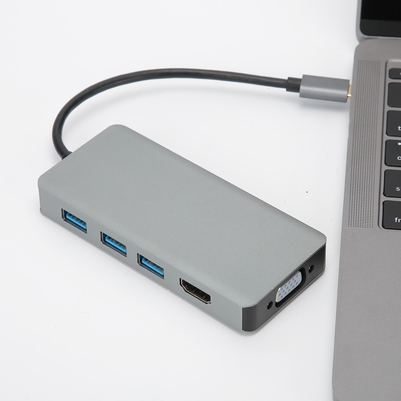 Hub Adapter TypeC to HDMI Cable VGA Converter USB B0504