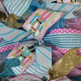 Nutcracker Christmas Wreath – Candyland Winter Front Door Decoration – Holiday Porch Decor – 24 Inch