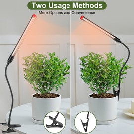 4-Pack Small Clip Grow Lights for Indoor Plants, Bonsai, Succulent, Cactus, Seed Starting with Timer, 9 Watt Power Home Plug, Enough High-Intensity Like Sun, Best Gift for Plants Lover