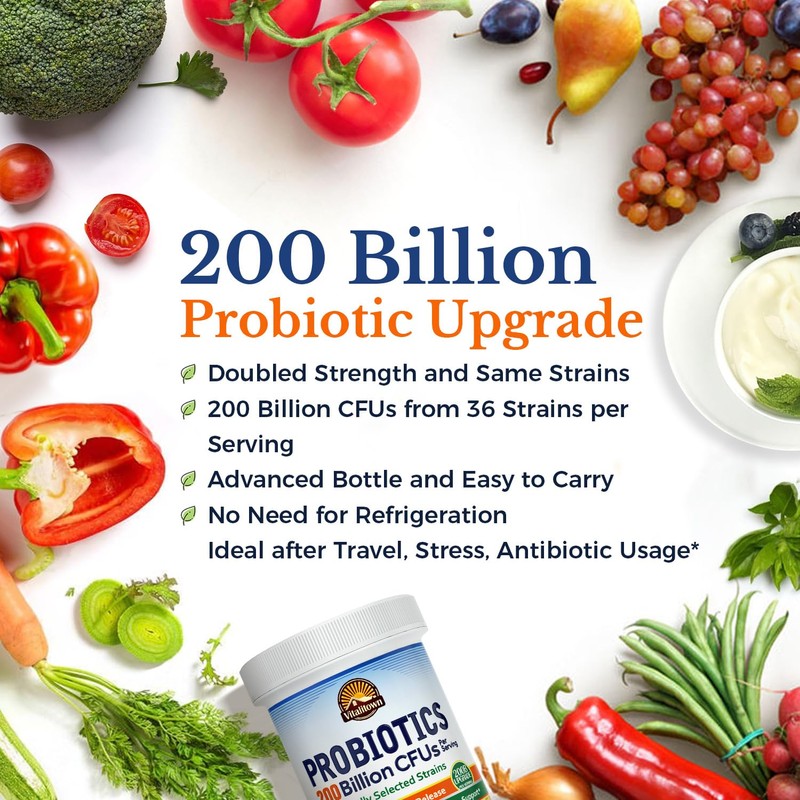 Vitalitown Probiotics 200 Billion CFUs 36 Strains | Shelf Stable,
