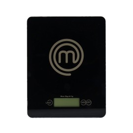 MasterChef Kitchen Scales Digital, Small Electronic Gram Scale for Food Weighing in Cooking & Baking, Weight in Ounces or Grams, Max 5kg, Tempered Safety Glass, Tare Function, Auto Switch-Off, Black