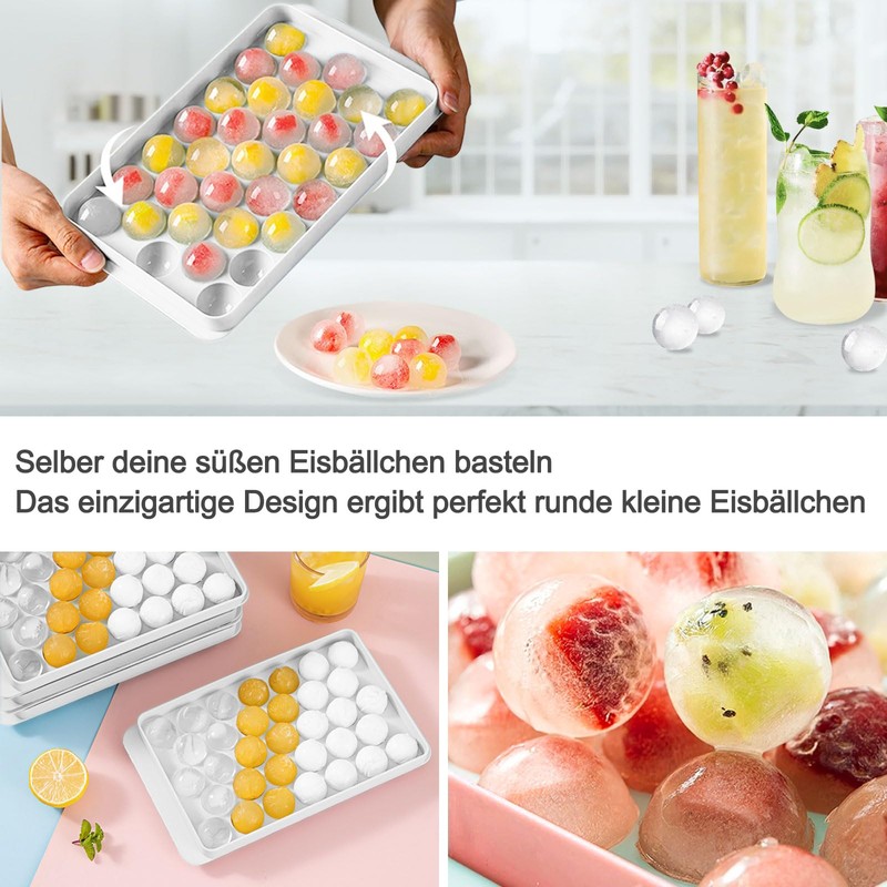 Miaowoof Ice Cube Tray with Lid and Container, 2.5 cm