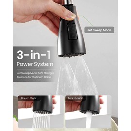 APPASO Black Kitchen Faucet, Kitchen Sink Faucet with Soap Dispenser, RV Kitchen Faucet with Sprayer, Pull Down Kitchen Faucet, Single Handle Sink Faucets Suitable for Laundry, Bar, grifos de cocina