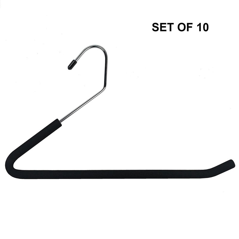 HUJI Heavy Duty Open Ended Easy Slide Chrome Trouser Hangers