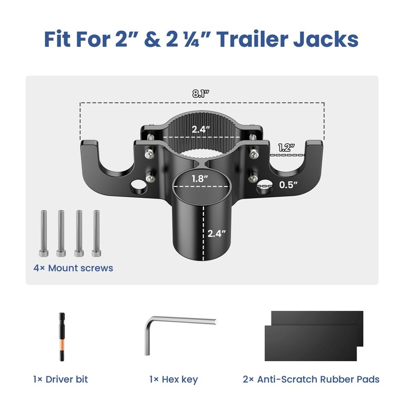 Safoner Aluminum Trailer Towing Chain Organizer with 7-Way Plug Holder-