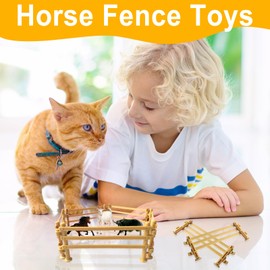 FULHANY Pack of 80 Fence Toys - Toy Fence - Horse Fence Toy - Use for Educational Gifts, Children's Gifts, DIY Animal Fence, Barn Fence, Micro Landscape Decoration