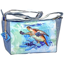 chavo Harvey - Bolso bandolera con diseño de tortuga azul