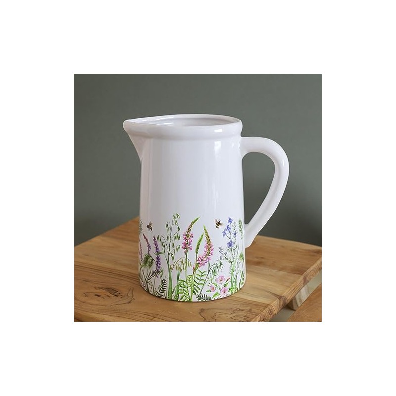 18cm White Meadow Bee Ceramic Decor Indoor Water Juice Jug
