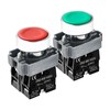 OELFFOW 2Pack Red & Green Metal Head Self-Reset Momentary Push