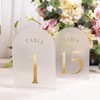 UNIQOOO Frosted Arch Wedding Table Numbers with Stands 1-30, Gold