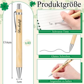 Tenare Lucky Pen Inspirational Ballpoint Pen Gifts Ballpoint Pen with Saying Retractable Ballpoint Pen for Exam Abitur Encouragement Recovery Colleagues Families (Pack of 40)