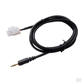 MagiDeal 2X 3.5mm Motorcross AUX Audio Cable Male Line 3-PIN for