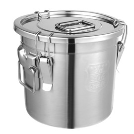 Bokknppo Stainless Steel Airtight Canister Rice Cereal Grain Container Canisters Kitchen Food Storage Bucket With Lid for Bean Flour Oil Sugar Milk Ice, Silver (12L)