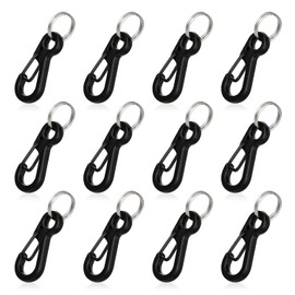 12 juegos de mini mosquetón, gancho de resorte de metal de 1 pulgada, pequeño mosquetón, clips para colgar paracord para mochila, llavero, correa de perro, pesca