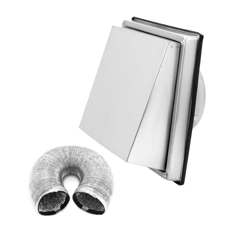 QWORK® Cowled External Air Vent Cover 100mm 4 Inch 304