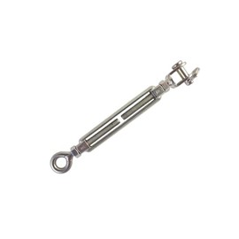 Premier Stainless Solutions Open-Body Stainless Steel Jaw & Eye 1/4” x 2-3/4” Turnbuckles for Tensioning Cable or Rope, T316 Marine Grade