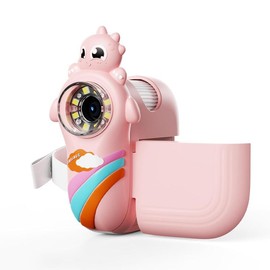 INSKAM Microscope & Endoscope, 1000X Handheld Mini Kids Educational Product with 2 Inch LED Screen, 8pcs LED Lights, Rechargeable Microscope Camera for Taking Photos and Videos, Compatible with Windows, Mac OS. - Color: Pink