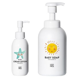 ママベビー クリームローション × ベビーソープ(泡タイプ全身用) セット『無添加/オーガニック/ギフト』(150mL ×400mL)
