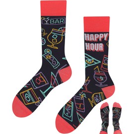 TODO Colours Funny Socks with Motif - Multicoloured, Colourful, Crazy for the Joy of Life, Happy Hour