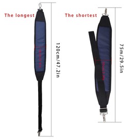 Big Teeth Golf Bag Shoulder Strap Single Padded Adjustable Universal Replacement with 2 Stainless Metal Hooks Blue&Black