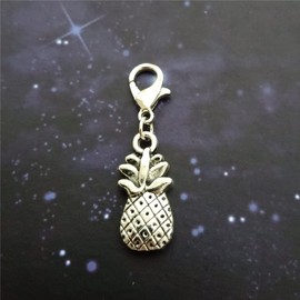 WYGUYO 3 Pcs Pineapple Clip on Charm, Zipper Pull, Purse/Lanyard/Case/Bracelet Charm, Stitch Marker, Pineapple Charms for DIY Jewelry