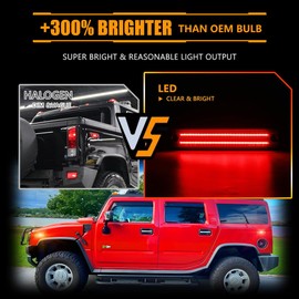 OFFKAT Front & Rear [Ultra-Bright] 2-Row Full LED Side Marker Lights for Hummer H2 2003-2009, Hummer H2 Smoked Lens Side Fender Bumper Lamps, Amber & Red LED Side Markers Turn Signal Lights, 4 PCS