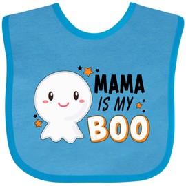 inktastic Mama Is My Boo with Cute Ghost Baby Bib Turquoise 36872