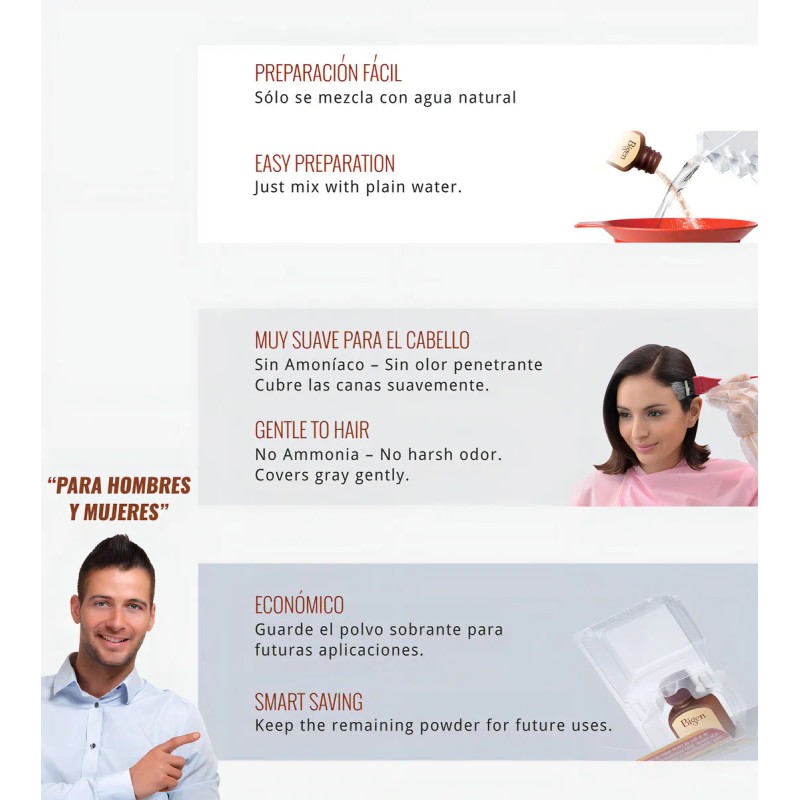 Tinte Bigen Tinte para cabello tono 47 castaño oscuro para