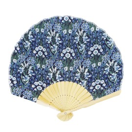 Ken Onishi SGF30-LIA10 Shell Folding Fan / Fan Bag Set, Bouquet/Navy; Size: (Fan) Approx. 8.7 inches (22 cm), Fan Bag: Approx. 1.8 x 9.1 inches (4.5 x 23 cm)