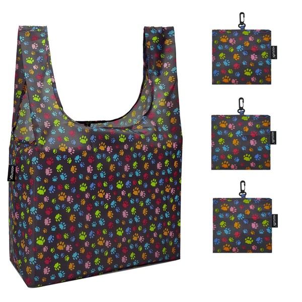 HOLYLUCK Reusable Grocery Bags,Heavy Duty Foldable Shopping Tote Bag, 3