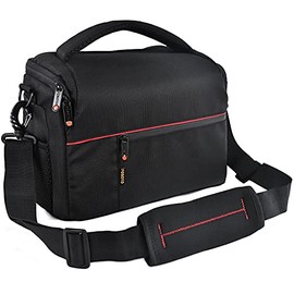 FOSOTO Padded Anti-Shock Camera Shoulder Bag Large Capacity with Tablet Compartment Compatible with Canon 4000D 2000D 90D, Nikon D5600 D3500, Sony A7 HX400VB, DSLR SLR Camera Bags Cases