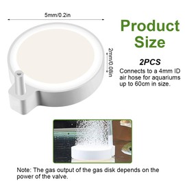 2 Stück Nano Sprudelstein für Aquarium, Durchmesser 5cm Luftstein Aquarium LuftausströMer, Ultra-Mikroblasen Aquariumluftsteine, Geräuschloser Nano-Luftstein für Aquarien Bis Zu 60cm, Eimer, Teiche