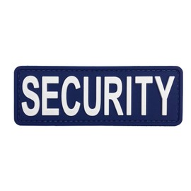 uuKen Navy Blue Security Patch 4"x1.4" with Hook Fastener Back for Hats Caps Helmets Vests Clothing Bags (Navy Blue,Small 4"x1.4")