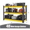 Rufokisa 48" W Garage Shelving Heavy Duty, 1650LBS Loads Adjustable